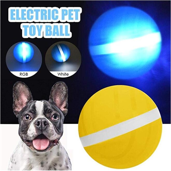 LED Rolling Flash Ball Interactive Pet Toys for Puppy Cats Dogs Electric Pet Ball 3 inches by Oclot USB Pet Toy Jumping Ball 