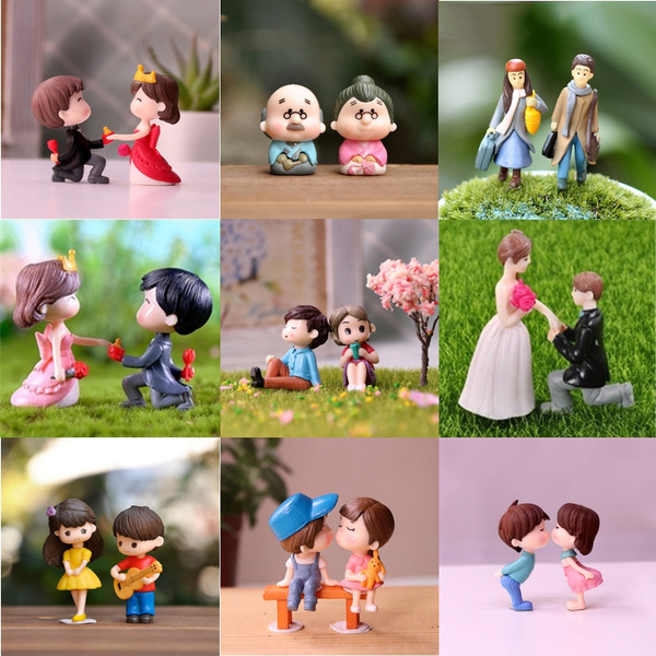 Sweety Lovers Couple on Chair Figurines Craft Fairy Garden Moss Terrarium Gift 