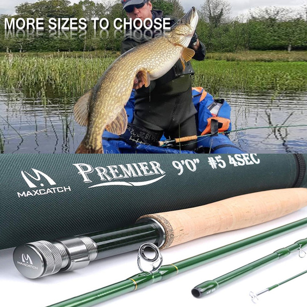 Premier 3/4/5/6/7/8/9/10/12 WT Fly Rod Carbon Fiber Fast Action Fly Fishing  Rod With Cordura Tube Fly Fishing Rod