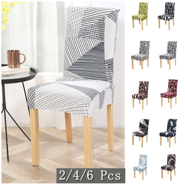 uxcell Stretch Spandex Short Dining Room Chair Cover Vintage Style Floral Printed Washable Slipcover Seat Protector Cover Wedding Decoration F