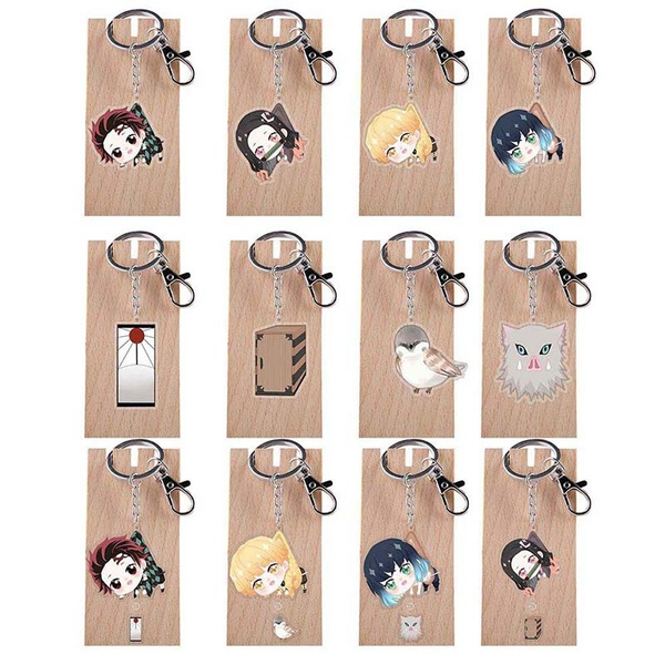 Anime Demon Slayer Kimetsu No Yaiba Kamado Nezuko Nezuko Kamado Cartoon Cosplay Acrylic Keychain Keyring Cute Pendant Wish