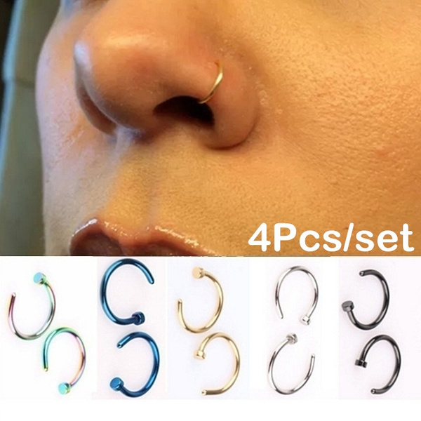 Amazon.com: CLIP ON Fake Nose Ring - No piercing Needed - Gold Faux Clip On Nose  Piercing rings - 14K Gold Filled fake Nose Hoop : Handmade Products