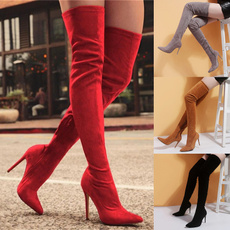 Knee High Boots, Suede, Womens Shoes, long boots