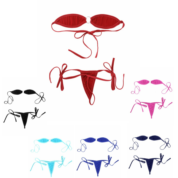 Herencia rastro temor Mini Micro Bikini Set Off the Shoulder Bra Top with G-String Briefs Underwear for Women | Wish Herencia rastro temor Mini Micro Bikini Set Off the Shoulder Bra Top with G-String Briefs Underwear for Women | Wish