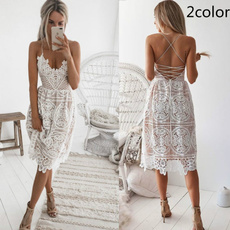 Summer, halter dress, Lace, gowns
