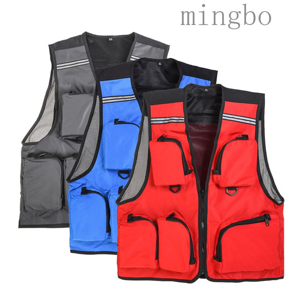 Outdoor Thin Muti-bags Fishing Vest Outdoor Photography Life Safety Vest  Flying Fish Vest L, XL, XXL