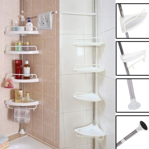 Bath Shower Caddy Corner Shelf Accessory Rack Holder Organizer Storage Bathroom 