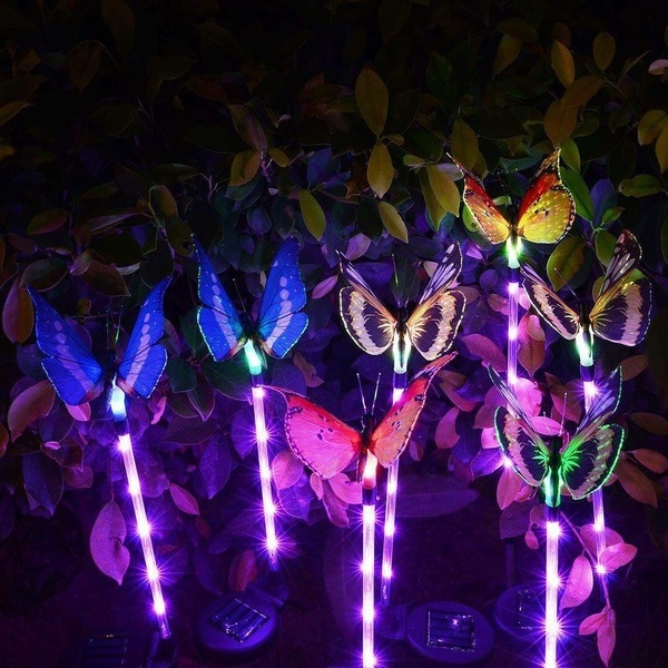 Garden Solar Lights Outdoor 1 2 3 Pack Solar Stake Light Multi Color Changing Led Garden Lights Decorative Lights Solar Powered Wish