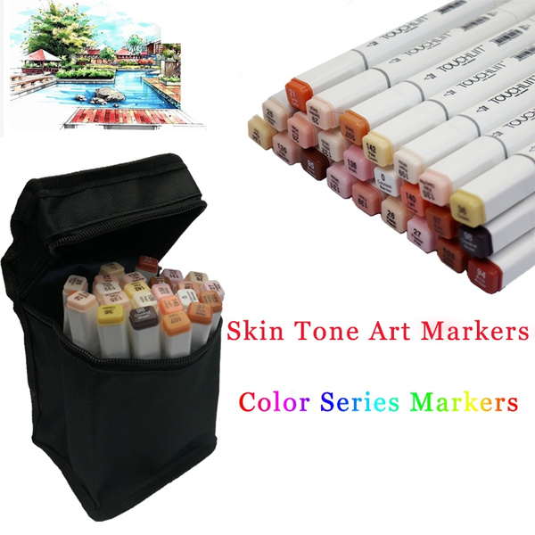  12 Colors Sketch Skin Tones Marker Pen Artist Double