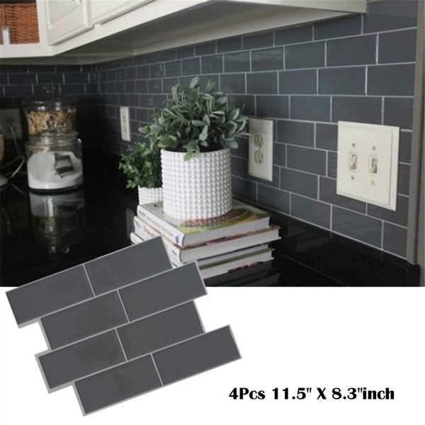 Grey Brick Subway Tile Peel And Stick Backsplash Kitchen Subway Contact Paper Wall Decals Self Adhesive Diy Home Wallpaper Wish