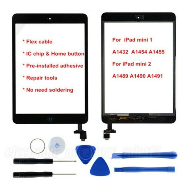 For iPad Mini 1 2 Touch Screen Digitizer IC Chip Replacement Home Button Glass 