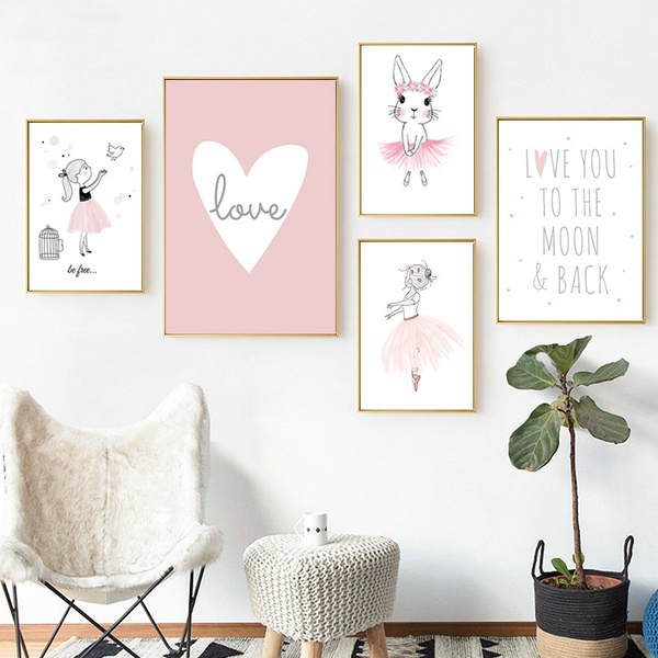 Kids Room Cartoon Poster Children Poster Baby Girl Room Decor Wall Art  Paintings Nursery Paintings for Living Room Wall Unframed | Wish