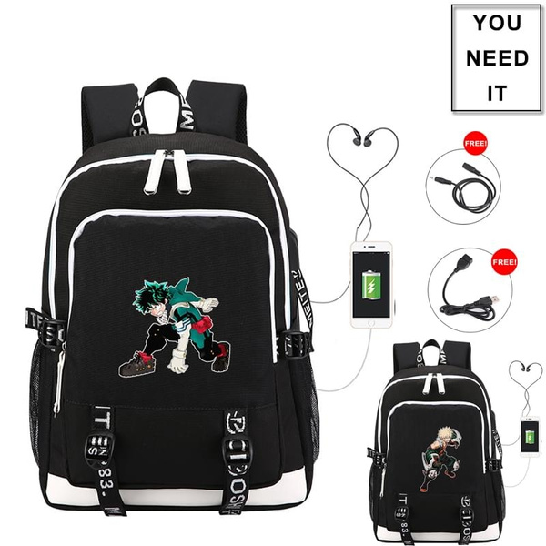 11 YOYOSHome Anime My Hero Academia Cosplay Bookbag Daypack Laptop Bag Backpack School Bag with USB Charging Port 