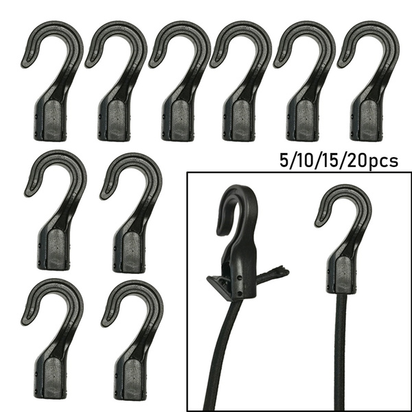 5/10/15/20pcs For Bungee Shock Plastic Open End Cord Outdoor Tool Camping  Tent Hook Rope Buckle Straps Hooks Elastic Ropes Buckles