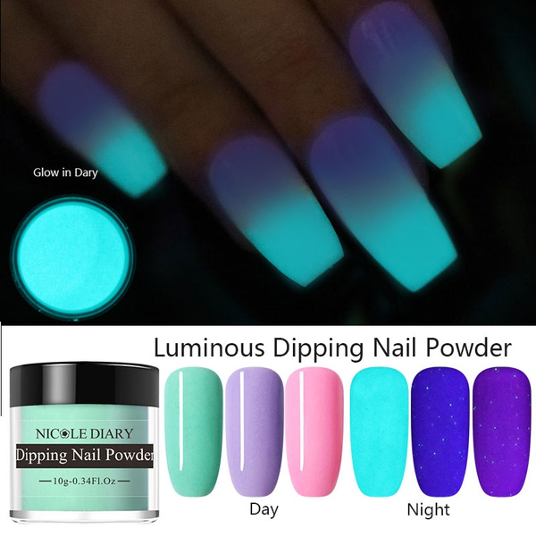 Dry Glow In The Dark Dip Nail Powder 