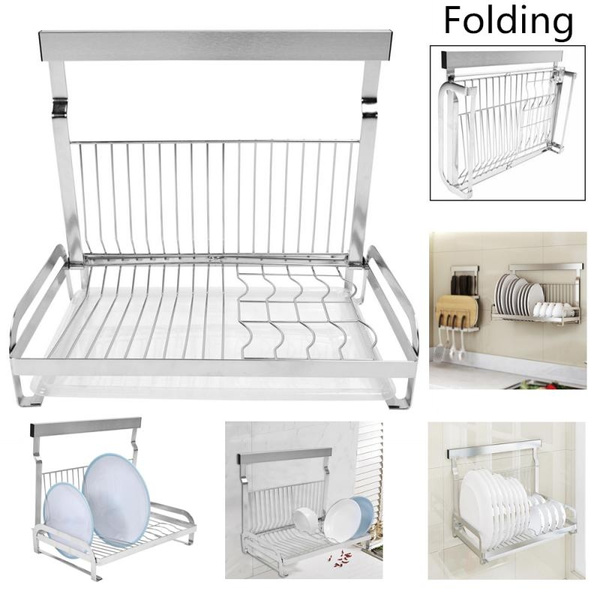 Stainless Steel Wall Mount Dish Drying Rack With Drain Board Wish - Wall Mount Drying Rack Dishes Stainless Steel Wall Mount Dish Drying Rack With Drain Board Wish - Wall Mount Drying Rack Dishes