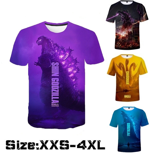 NEW 2019 The New Summer Short Sleeve T Shirt Godzilla King of The Monsters  6 Styles 3D Short Sleeve