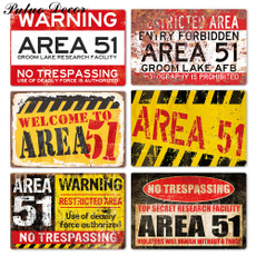 area51poster, area51, warningsign, Metal