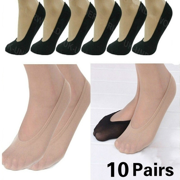 10 Pairs Women Ladies Invisible Footsies Shoes Liner Trainer Ballerina Socks Lot