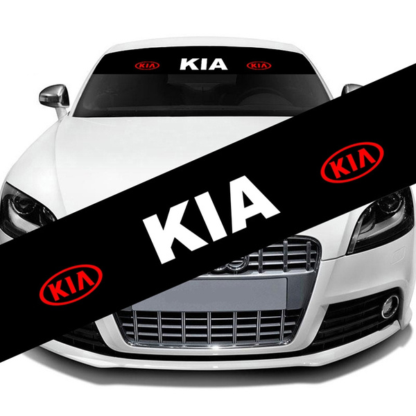  Parasol delantero y trasero para coche con diseño y logotipo de Kia, pegatinas reflectantes, pegatina para parabrisas, decoración de coche, estilo de coche para Kia Rio K2 K5 K7 Morning Pride Ceed Sportage