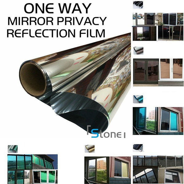 Window Tint One Way Mirror Film UV Heat Reflective Home Office Heat Insulation 