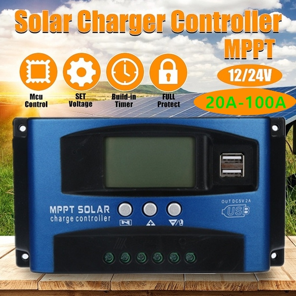30/40/50/60/100A MPPT LCD Solar Charge Controller Accuracy Dual USB 
