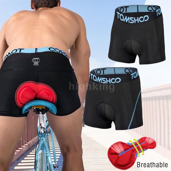 TOMSHOO Mens 3D Padded Bicycle Cycling Underwear Breathable Lightweight Bike Riding Cycling Shorts Underpants 