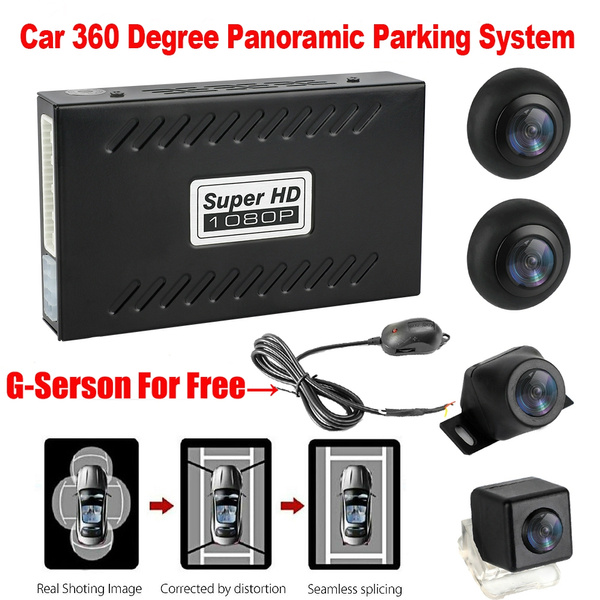 360 Degree Bird View System w/ 4 Camera Panoramic Car DVR Recording Parking Cam 