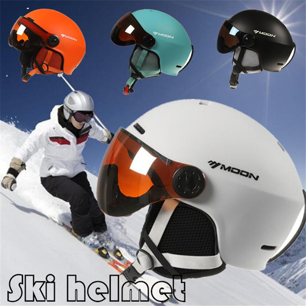 Moon Men's and Women's Ski Helmet with Goggles Overall Molded PC + EPS