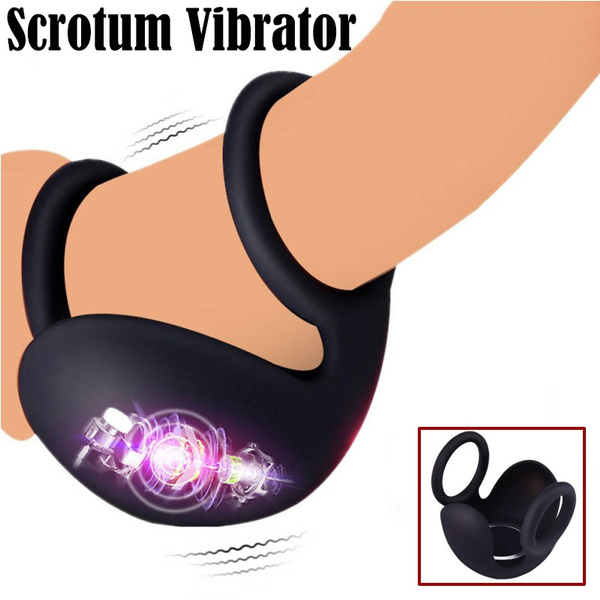 10 Speeds Scrotum Bondage Vibrator Male Double Scrotum Ring Sex Toys