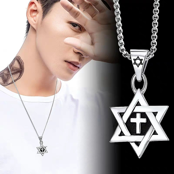 Jewish Babylon|stainless Steel Star Of David Pendant Necklace For Men &  Women - Vintage Jewelry