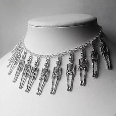 Necklace, skeletonpendant, Chain, spooky