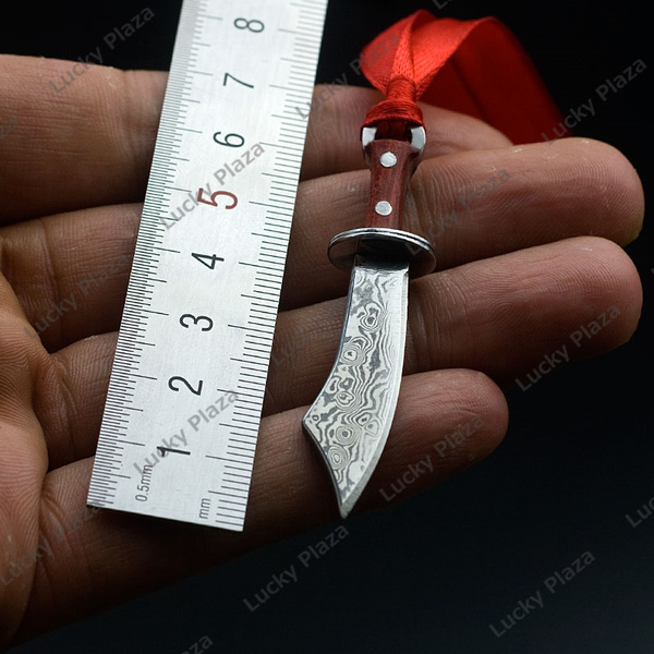Mini Anti Japanese Sword Handmade High Carbon Damascus Steel Full Tang Leather Scabbard Wood Mini Anti Japanese Sword Handmade High Carbon Damascus Steel Full Tang Leather Scabbard Wood