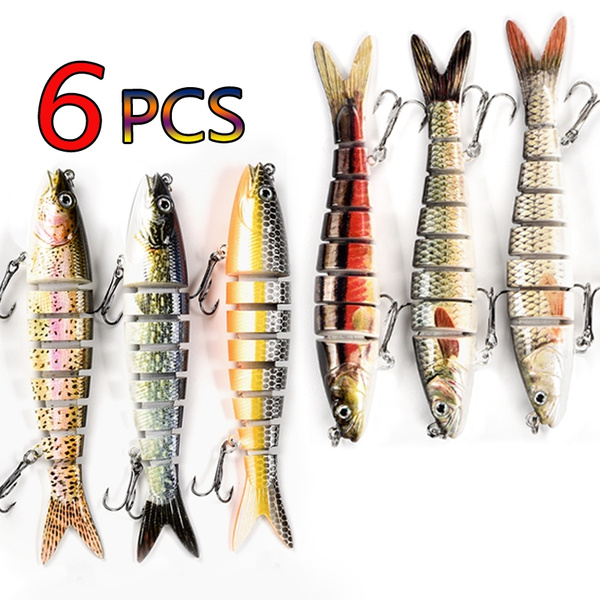 6Pc Fishing Lures Artificial Pike Lure Muskie Fishing Baits 8