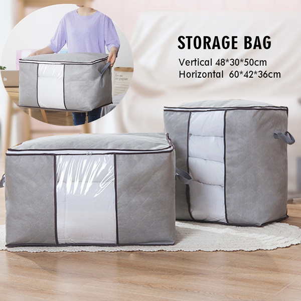 Large Foldable Quilt Storage Bag Closet Organizer Clothes Blanket Box Dust-proof 