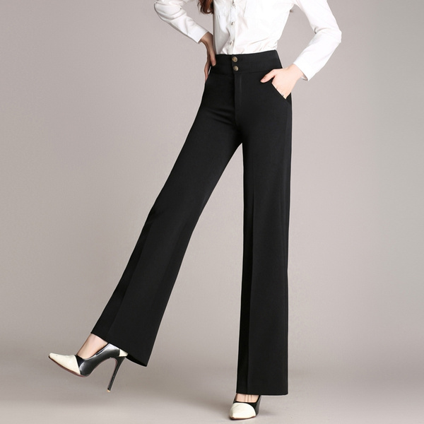 womens high waisted black dress pants