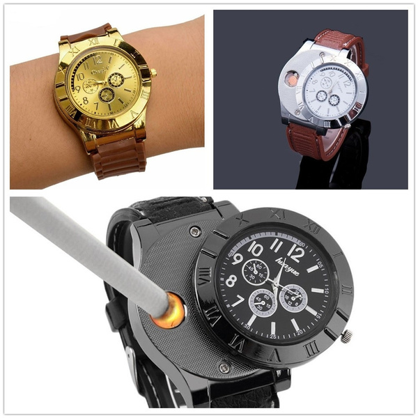 New Stylish Electronic Rechargeable USB Lighter Wrist Watch in