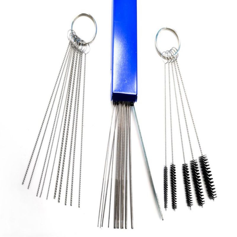 45PCS Carb Carburetor Jet Cleaning Tool Brushes Needles For Motorcycle ATV Parts
