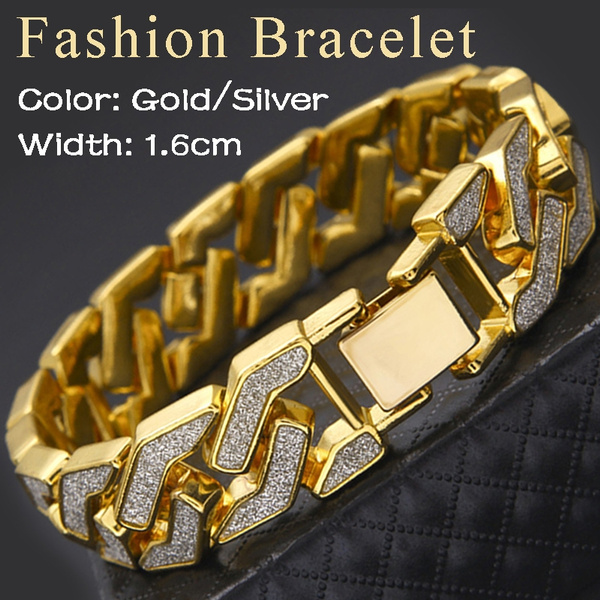 18K Gold Plated over Stainless Steel Franco Bracelet 9