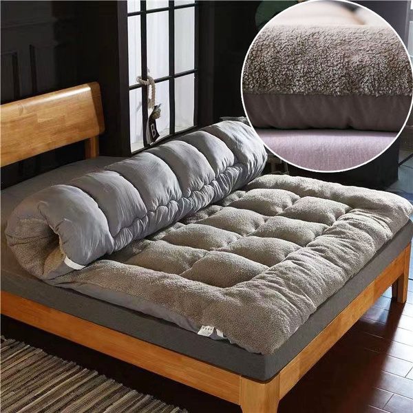 Details about   New Soft Tatami Thick Warm Foldable Single or Double Mattress Topper Quilted Bed 