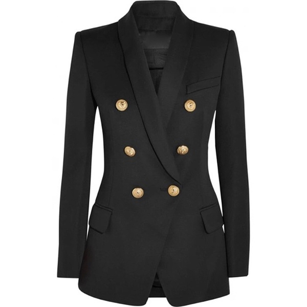 Ladies black 2024 blazer gold buttons