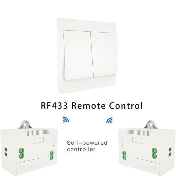 RF433 Wireless Self Powered Remote Control Smart Switch No Battery Needed No Wire.Wall Panel