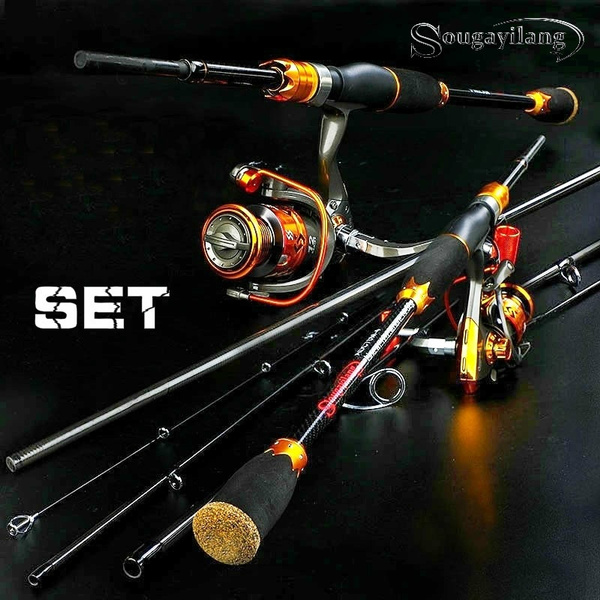 Spinning Combo Fishing Reel Rod with 4-Piece Fishing Rod and