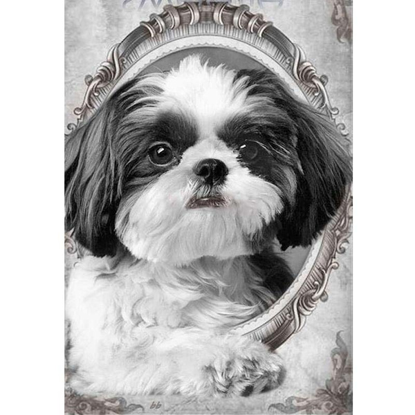 Hobby Crafts 3D Diamond Embroidery Shih Tzu Animal pet Dog Diamond Art  watercolor Cross Stitch Diamond Painting Wall Decor