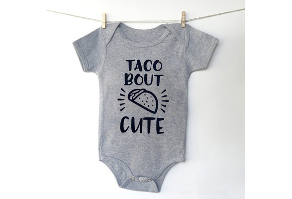 Yousity Toddler Infant Newborn Baby Boys Girls Letter Print Taco Little Burrito Romper Bodysuit Clothes Outfits Set