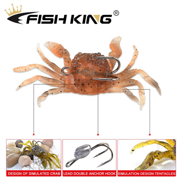 Fishking1 PCS Artificial Fishing Crab Lure 3D Simulation Soft