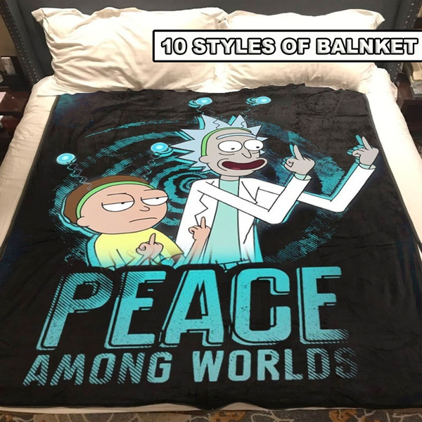 Rick and Morty Botanical Space Silky Touch Super Soft Throw Blanket 36 x 58,Multi