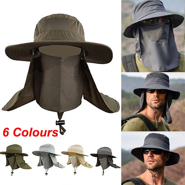 6 Colours Outdoor Cap Fishing Cap Drying Hot Face Sun Brim Neck Sport ...