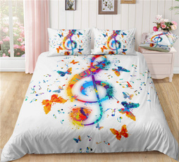 butterfly, King, musicalnote, twinsizebeddingset
