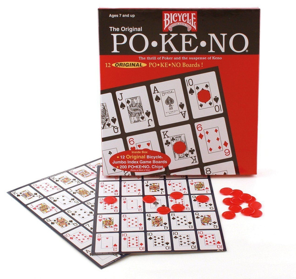 Original Pokeno Game by Bicycle Red Box 12 Unique Boards Brand New